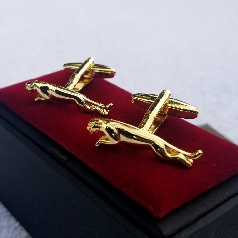 18k Gold Plated Jaguar Cufflinks For Men Car Jewelry Wedding Gift Luxury 2026 - Picture 9 of 13